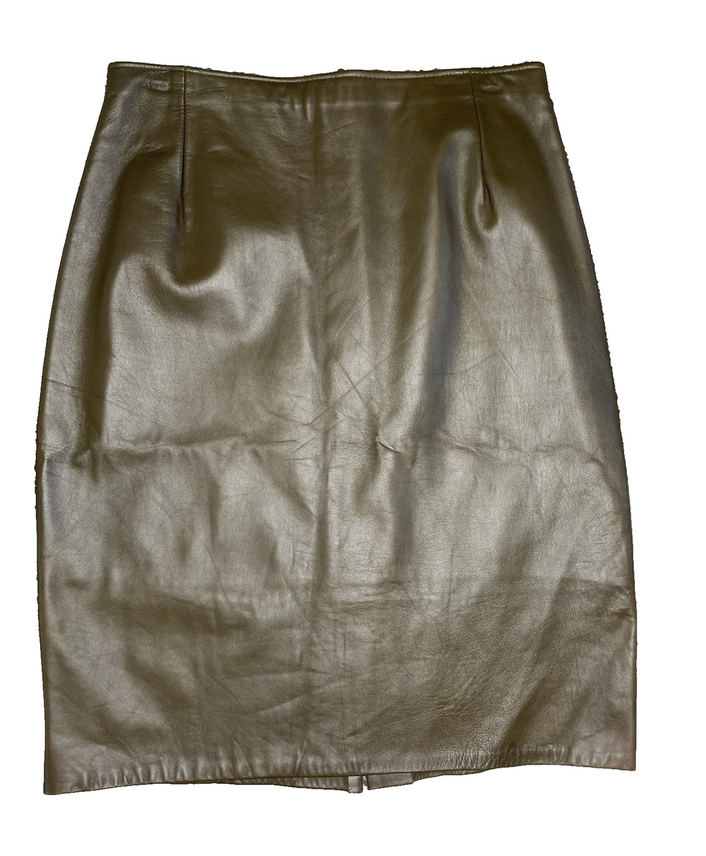 Firenze Leather Pencil Skirt Womens Size 12 Waist 28.5" Vintage 80s Retro USA